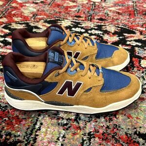 VERY GOOD New Balance 1010 Tiago Lemos Suede Skate Shoe Tan Blue Streetwear 9.5